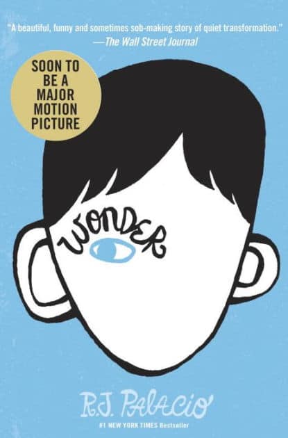 Book cover for the novel Wonder by R.J. Palacio