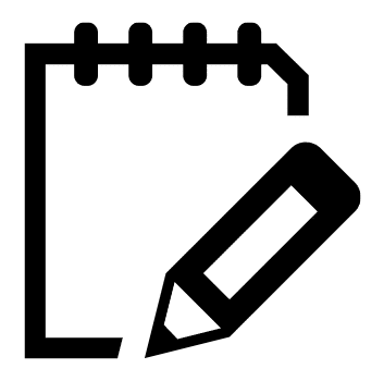 Icon of a notepad and pencil