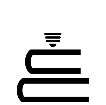 Icon of a stack of books with a lightbulb on top