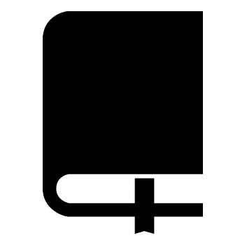 Icon of a closed book with a bookmark
