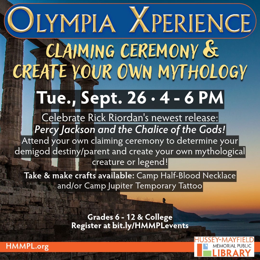 Olympia Xperience: Claiming Ceremony & Create Your Own Mythology - Tues., Sept. 26 @ 4 - 6 PM