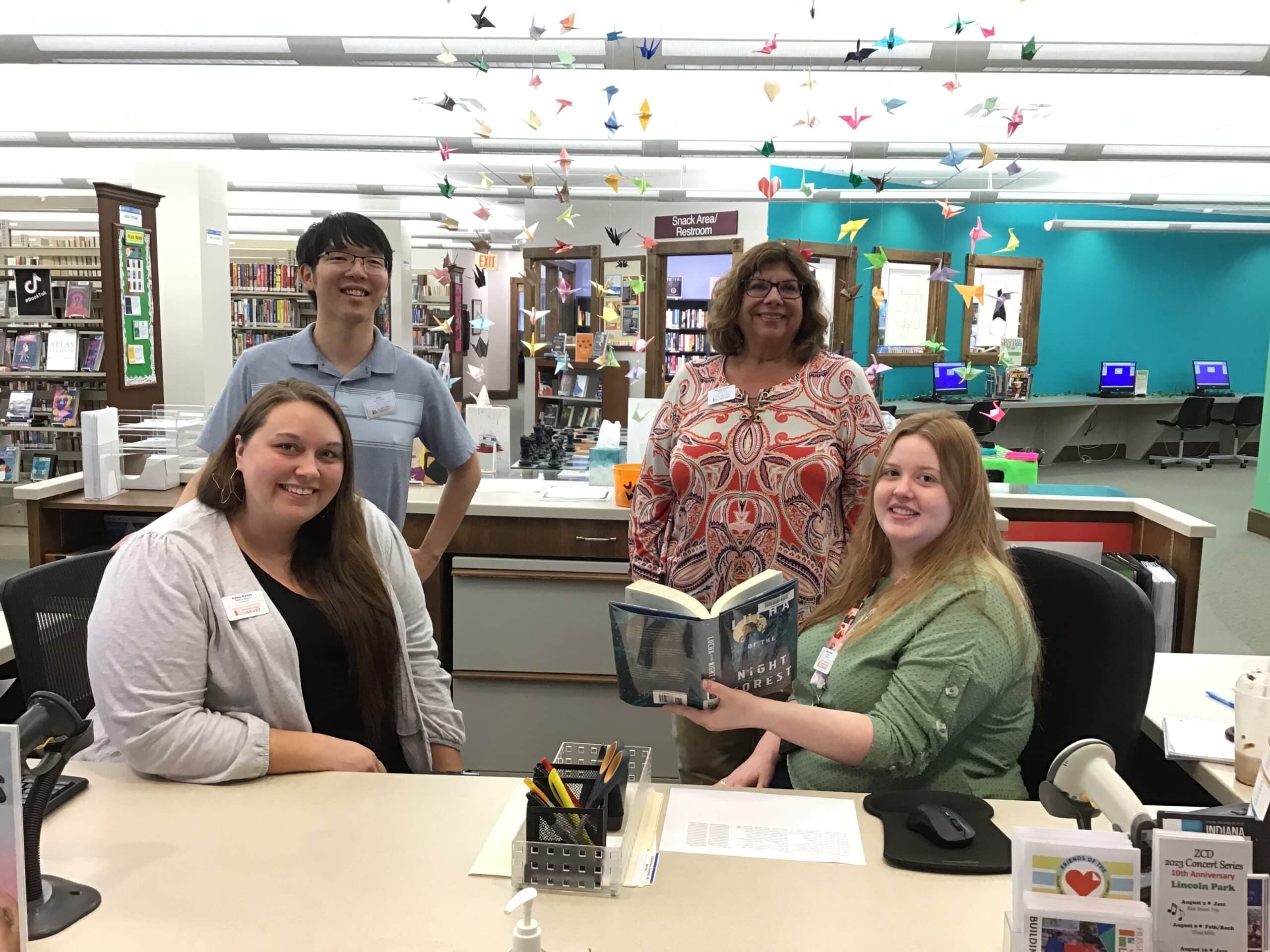 Kristin Shelley with Librarians in the Teen and Adult Department