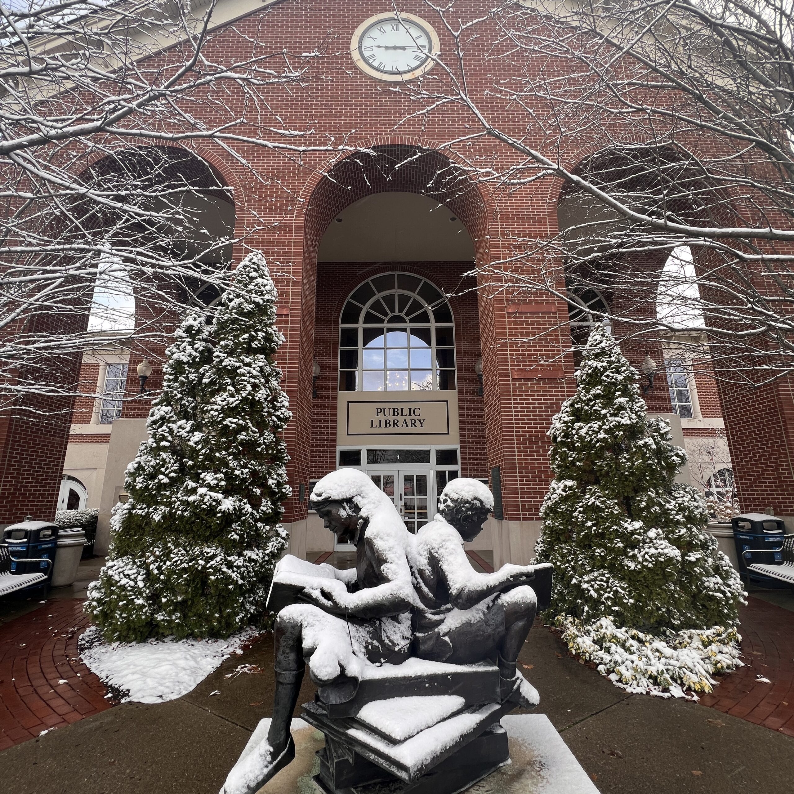 Library covered in snow.