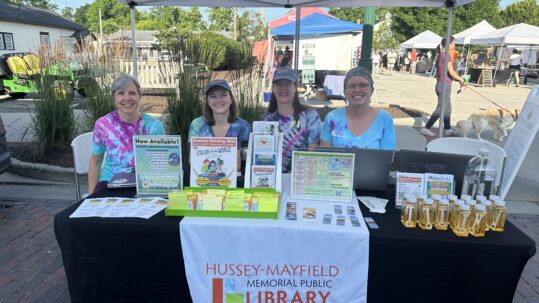 Librarians at a farmers market