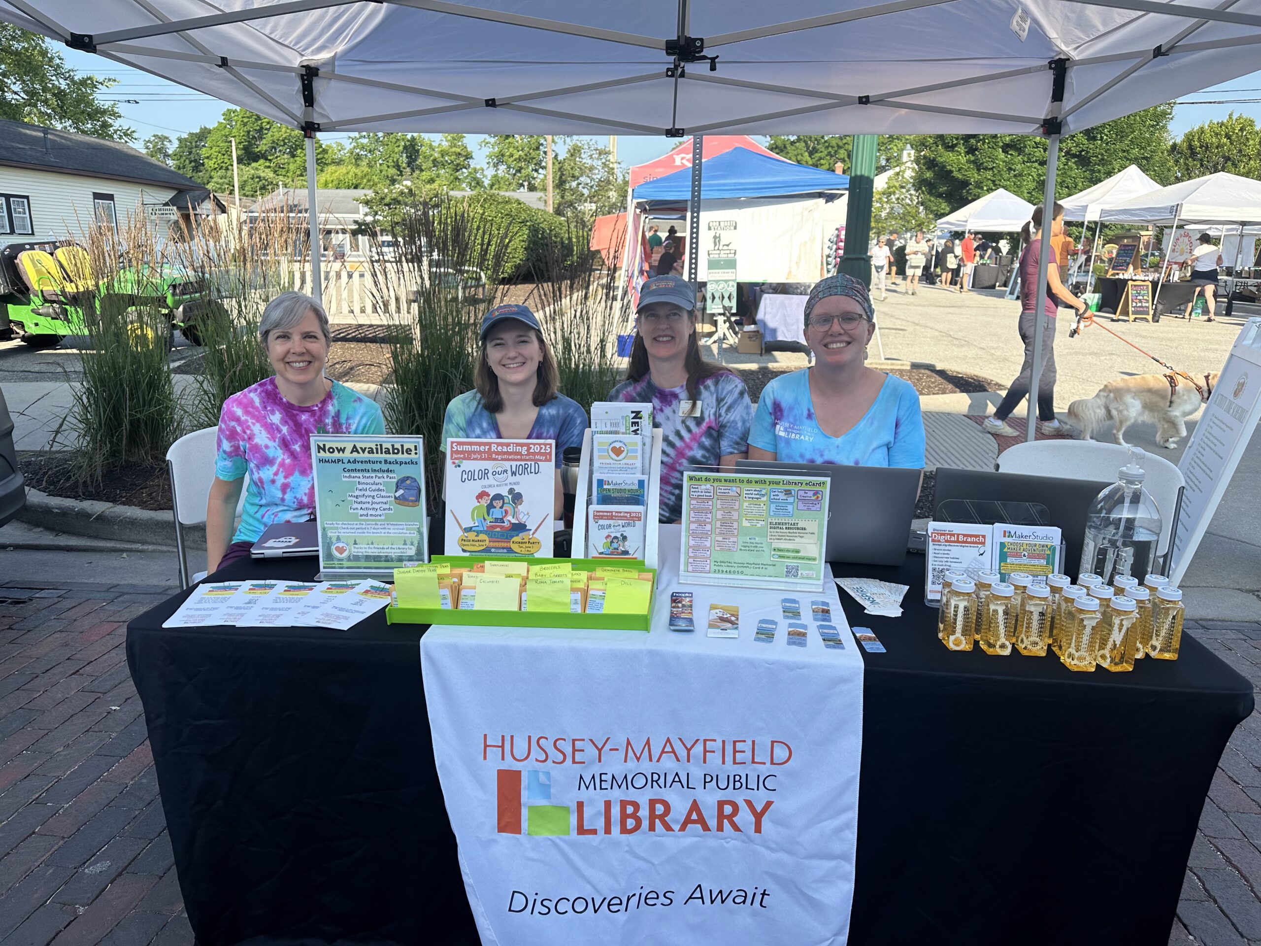 Librarians at a farmers market