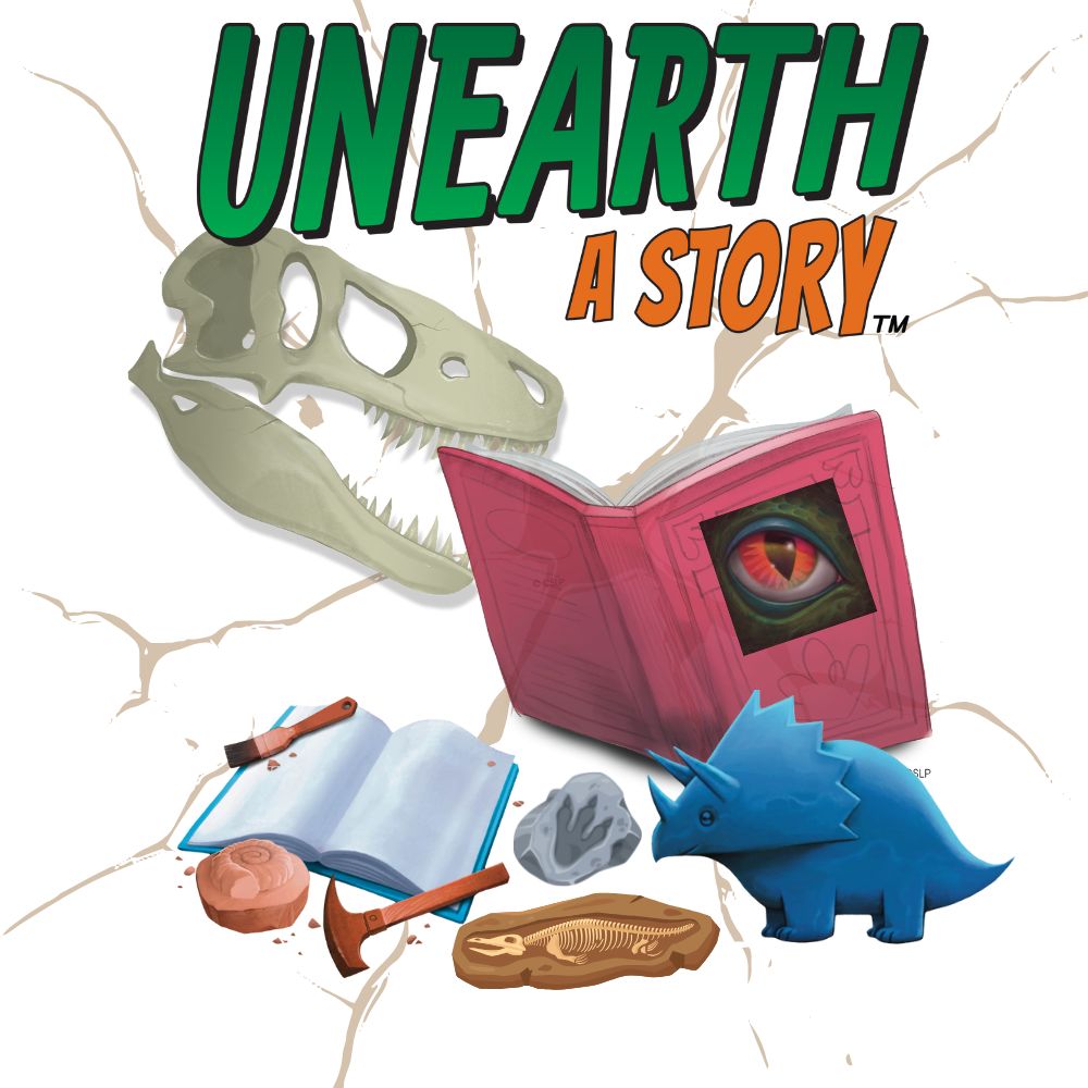 Copy of Unearth a Story Vignette Design (1000 x 1000 px) Logo for Unearth a Story Summer Reading program